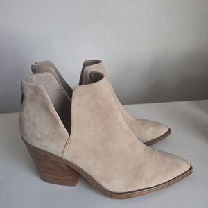 Vince Camuto Beige Suede Ankle Booties